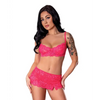 Get It Girl Lace Bra w/Skirt & Thong - Pink L/XL - Lingerie - Packaged