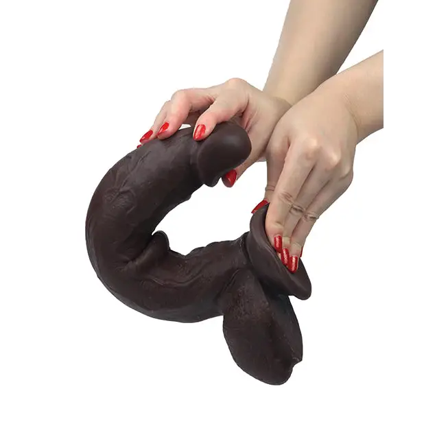 Get Lucky 12’’ Real Skin Series - Dark Brown - Dongs & Dildos