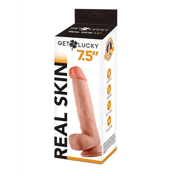 Get Lucky 7.5’’ Real Skin Series - Flesh - Dongs & Dildos
