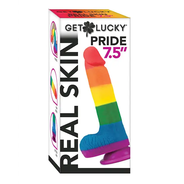 Get Lucky 7.5’’ Real Skin Series Pride- Rainbow - Gay & Lesbian Products