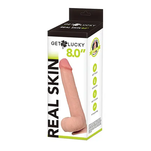 Get Lucky 8.0’’ Real Skin Series - Flesh - Dongs & Dildos