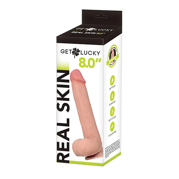 Get Lucky 8.0’’ Real Skin Series - Flesh - Dongs & Dildos