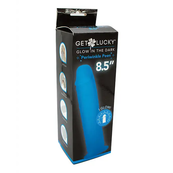 Get Lucky 8.5’’ Glow in the Dark Periwinkle Peen Dildo - Dongs & Dildos