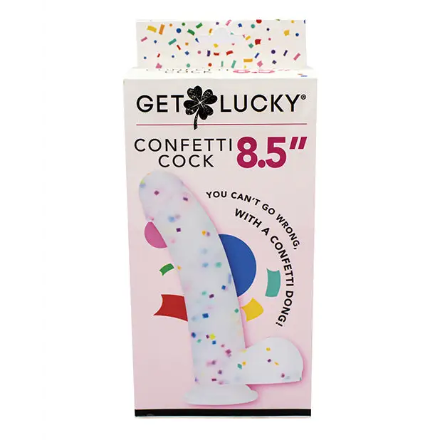Get Lucky 8.5’’ Real Skin Confetti Cock - Multi Color - Dongs & Dildos