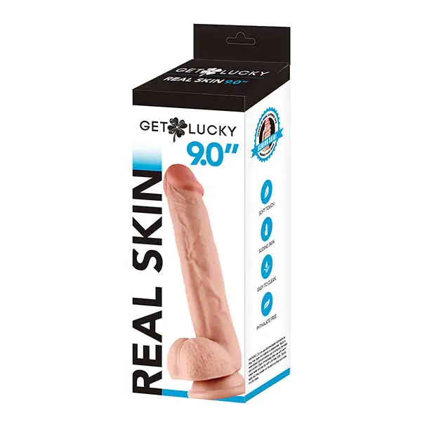 Get Lucky 9.0’’ Real Skin Series - Flesh - Dongs & Dildos