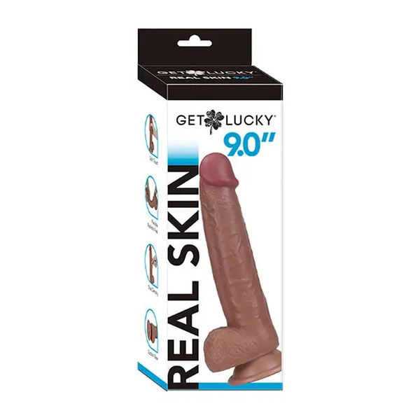Get Lucky 9.0’’ Real Skin Series - Light Brown - Dongs & Dildos