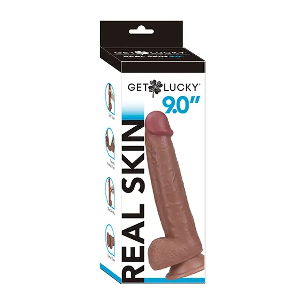 Get Lucky 9.0’’ Real Skin Series - Light Brown - Dongs & Dildos