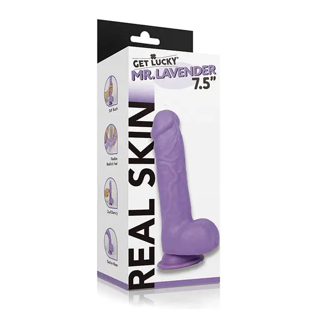 Get Lucky Mr. Lavender 7.5’’ Dual Layer Dong - Dongs & Dildos