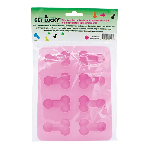 Get Lucky Penis Party Chocolate / Ice Tray - Pink - Bachelorette & Party Supplies