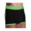 Get Lucky Strap On Boxers - M-L Black/Green - Strap Ons