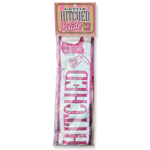 Gettin’ Hitched Bride Sash - Bachelorette & Party Supplies