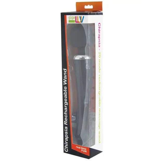 GigaLuv Chirapsia Rechargeable Wand - Black - Massage Products