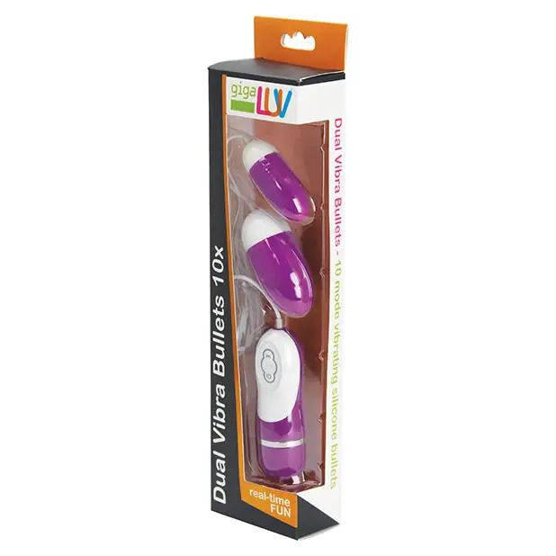 GigaLuv Dual Vibra Bullets - 10 Functions Purple - Stimulators