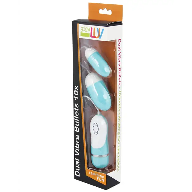 GigaLuv Dual Vibra Bullets - 10 Functions Tiffany Blue - Stimulators