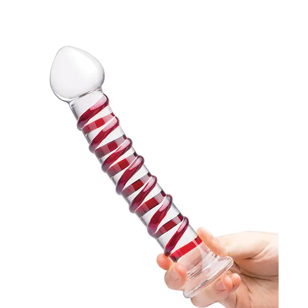 Glas 10’’ Mr. Swirly Dildo - Red - Dongs & Dildos