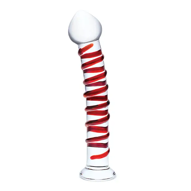 Glas 10’’ Mr. Swirly Dildo - Red - Dongs & Dildos