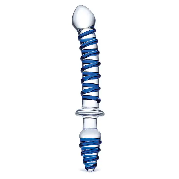 Glas 10’’ Mr. Swirly Double Ended Glass Dildo & Butt P - Dongs & Dildos