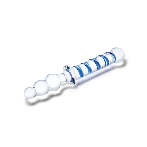 Glas 10’’ Twister Dual Ended Dildo - Blue - Dongs & Dildos