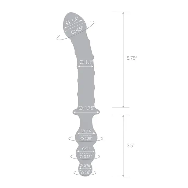 Glas 10’’ Twister Dual Ended Dildo - Blue - Dongs & Dildos