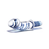 Glas 11’’ Realistic Double Ended Glass Dildo w/Handle - Blue - Dongs & Dildos