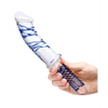 Glas 11’’ Realistic Double Ended Glass Dildo w/Handle - Blue - Dongs & Dildos
