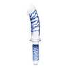Glas 11’’ Realistic Double Ended Glass Dildo w/Handle - Blue - Dongs & Dildos