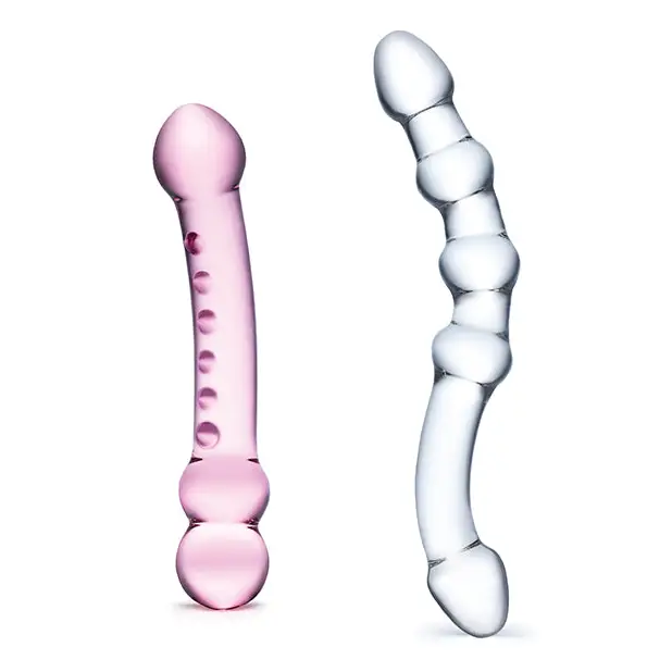 Glas 2 Pc Double Pleasure Glass Dildo Set - Dongs & Dildos