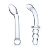 Glas 2 pc G-Spot Pleasure Glass Dildo Set - Clear - Dongs & Dildos