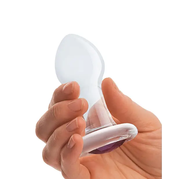 Glas 3.5’’ Bling Bling Glass Butt Plug - Clear - Anal Products