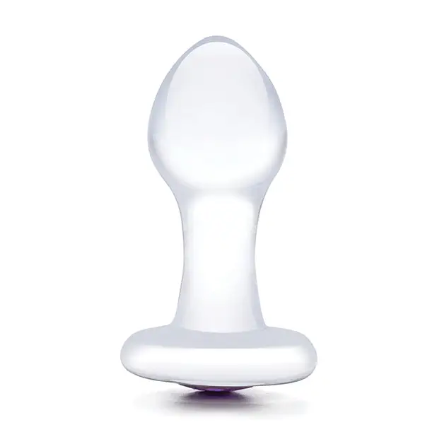 Glas 3.5’’ Bling Bling Glass Butt Plug - Clear - Anal Products