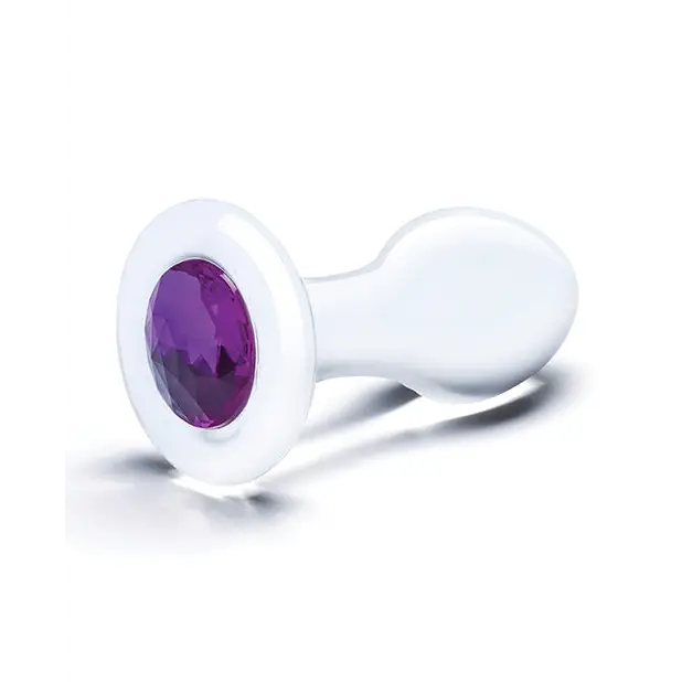Glas 3.5’’ Bling Bling Glass Butt Plug - Clear - Anal Products