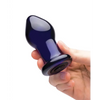 Glas 3.5’’ Rechargeable Vibrating Butt Plug - Blue - Anal Products
