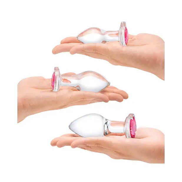 Glas 3 pc Heart Jewel Glass Anal Training Kit - Anal Products