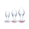 Glas 3 pc Heart Jewel Glass Anal Training Kit - Anal Products