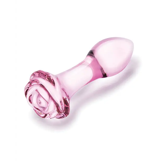 Glas 3 pc Rosebud Butt Plug Set - Pink - Anal Products