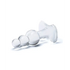 Glas 4’’ Beaded Glass Butt Plug w/Tapered Base - Clear - Anal Products