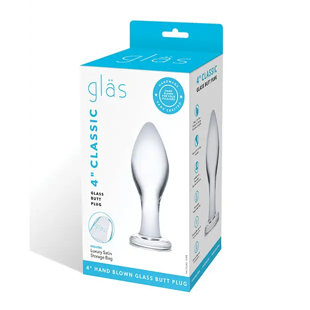 Glas 4’’ Classic Butt Plug - Clear - Anal Products