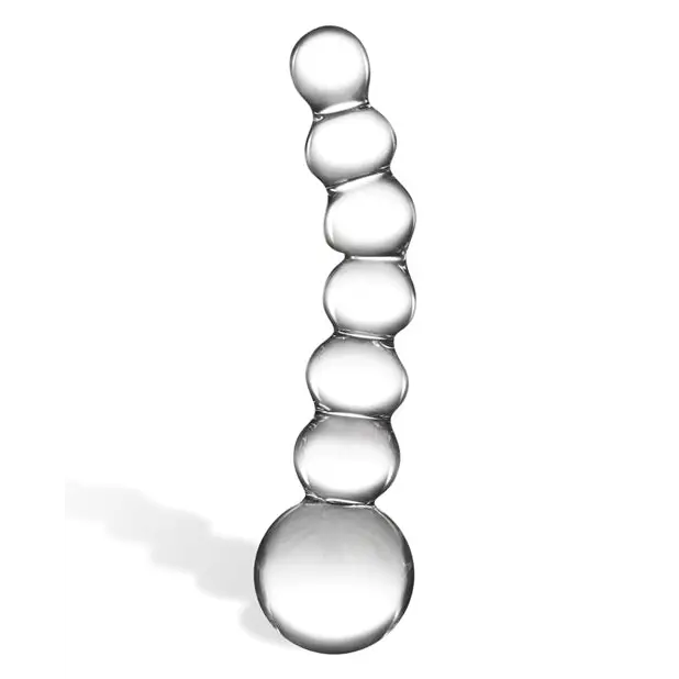 Glas 5’’ Curved Glass Beaded Dildo - Dongs & Dildos