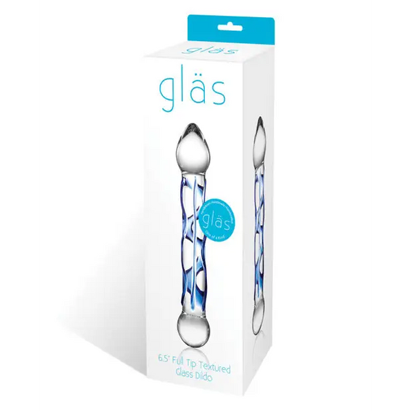 Glas 6.5’’ Tip Textured Glass Dildo - Dongs & Dildos