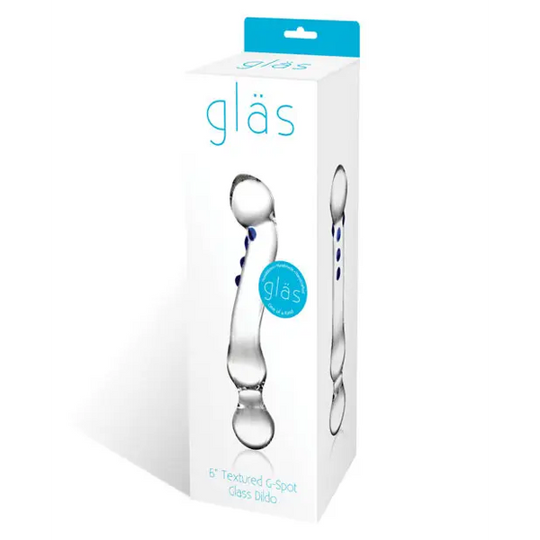 Glas 6’’ Textured G-Spot Glass Dildo - Dongs & Dildos