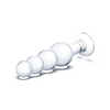 Glas 7.25’’ Glass Beaded Butt Plug - Clear - Anal Products