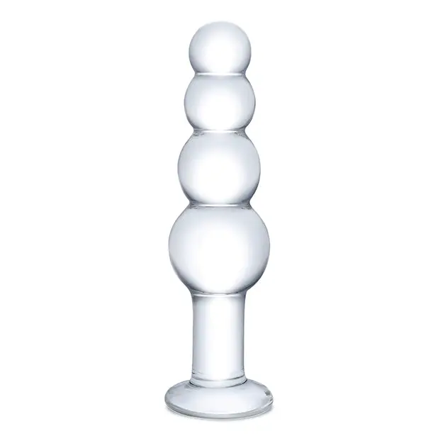 Glas 7.25’’ Glass Beaded Butt Plug - Clear - Anal Products