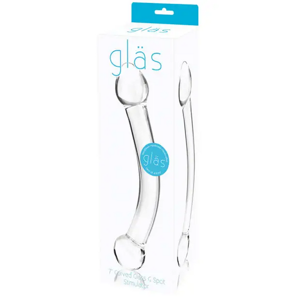 Glas 7’’ Curved Glass G Spot Stimulator - Clear - Dongs & Dildos