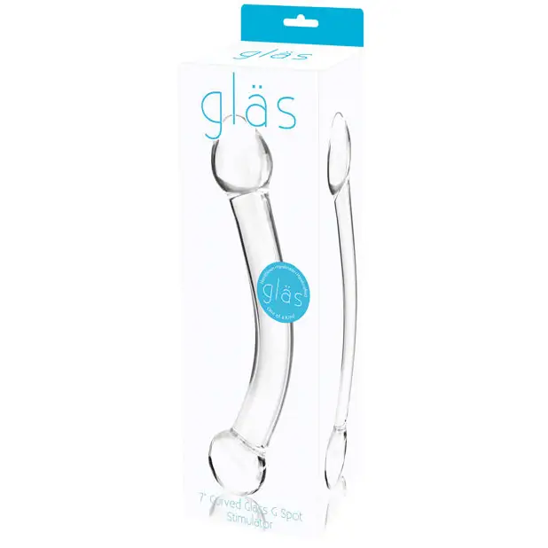 Glas 7’’ Curved Glass G Spot Stimulator - Clear - Dongs & Dildos