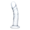 Glas 7’’ Realistic Curved Glass Dildo w/Veins - Clear - Dongs & Dildos