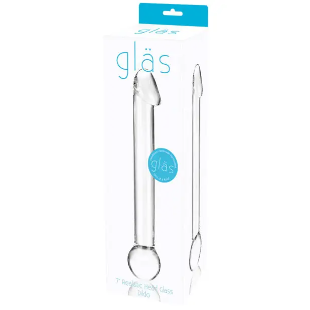 Glas 7’’ Realistic Head Glass Dildo - Clear - Dongs & Dildos