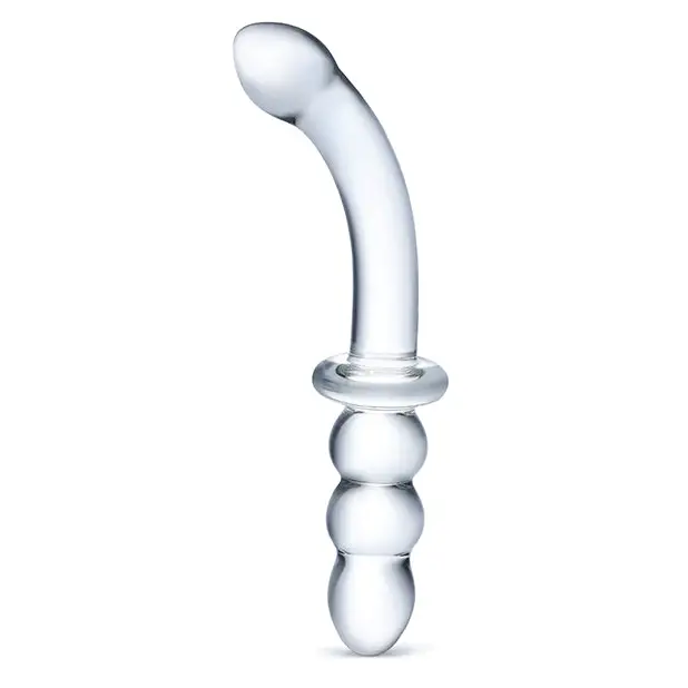 Glas 8’’ Ribbed G-Spot Glass Dildo - Dongs & Dildos