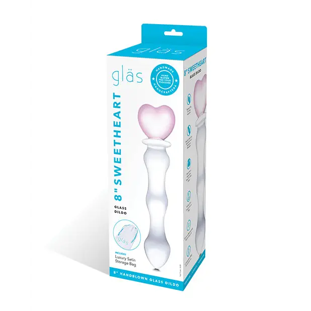 Glas 8’’ Sweetheart Glass Dildo - Pink/Clear - Dongs & Dildos