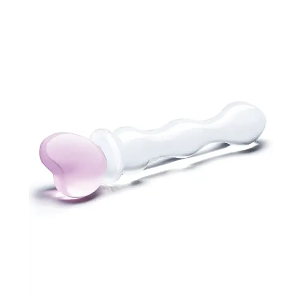 Glas 8’’ Sweetheart Glass Dildo - Pink/Clear - Dongs & Dildos