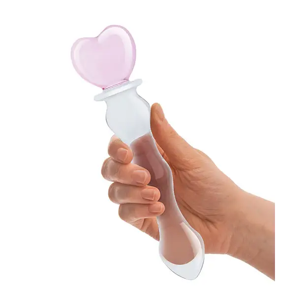 Glas 8’’ Sweetheart Glass Dildo - Pink/Clear - Dongs & Dildos